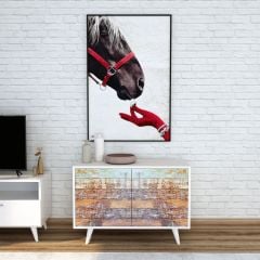 Özel Desenli Beyaz Dolap 100*65*40 cm