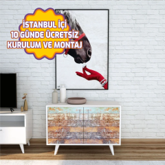 Özel Desenli Beyaz Dolap 100*65*40 cm