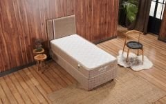 Younger Comfort Tek Kişilik DSC Yaylı 4 Mevsim Ergonomik Çıkarılabilir Pedli Yatak Seti  (Yatak+Baza+Başlık)