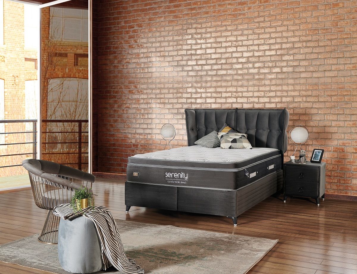 Serenity Kendinden Pedli DSC Yaylı Ortopedik Yatak Seti (Yatak+Baza+Başlık)
