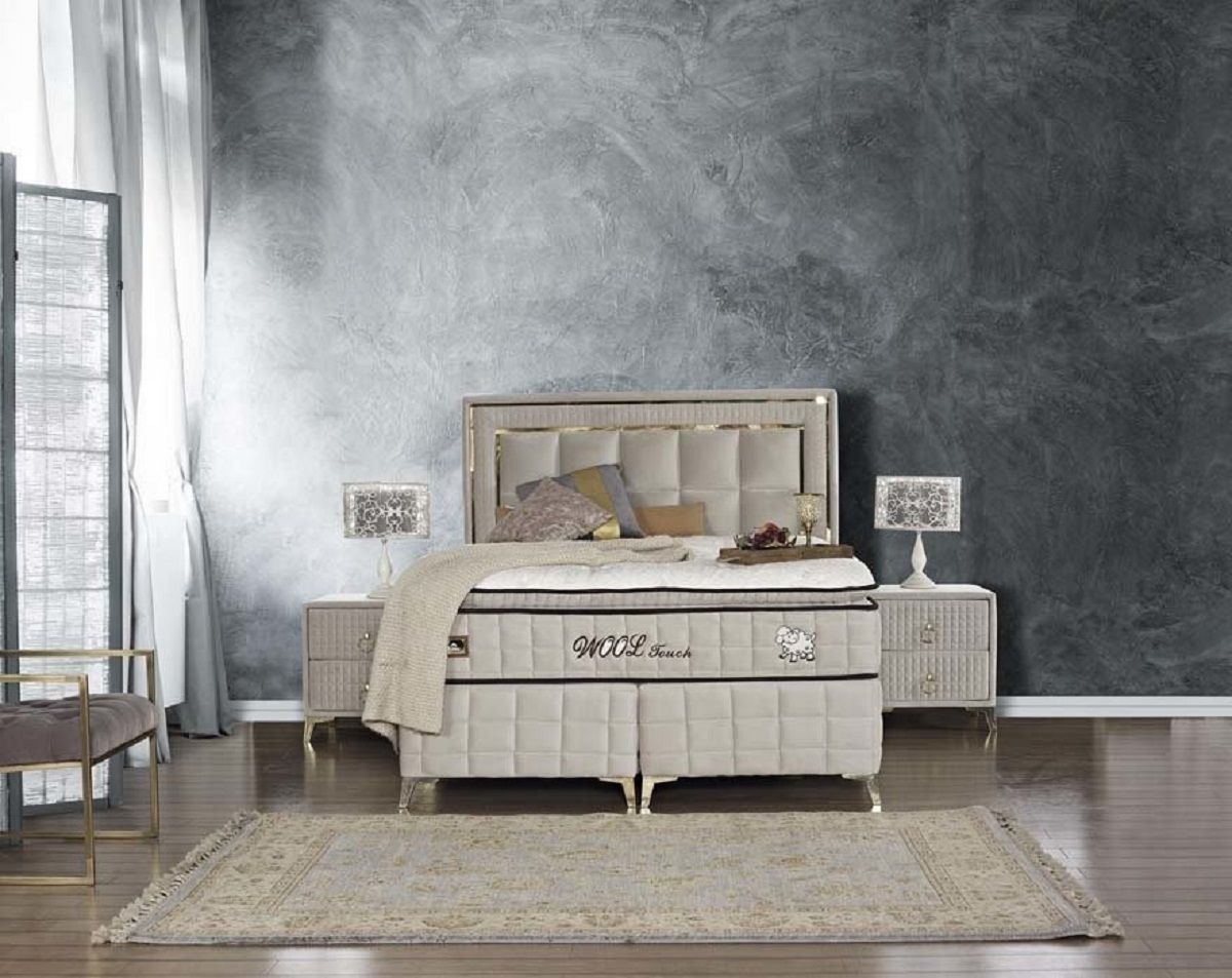 Wool Touch Pedli Koyun Yünü Torba ve Paket Yaylı Ortopedik Yatak Seti (Yatak+Baza+Başlık)