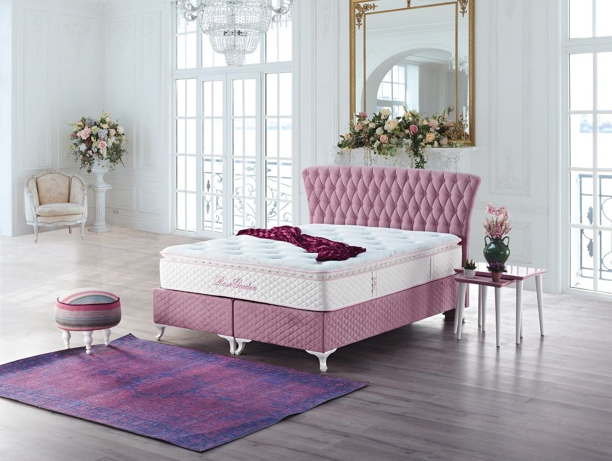 Rose Garden Pedli 4 Mevsim DSC Yaylı Ergonomik Yatak Seti (Yatak+Baza+Başlık)