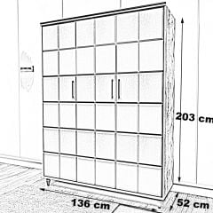 Yamaç 3 Kapılı Gardırop 136*52*203 cm