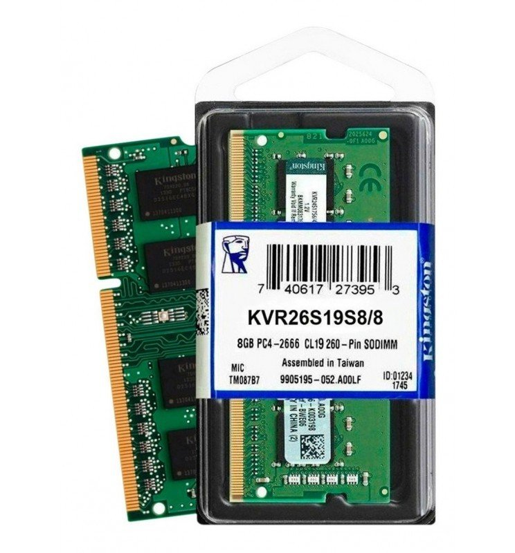 8GB Kingston DDR4 2666MHz SODIMM Notebook Ram Bellek (KVR26S19S8/8)Ram Laptop Memory Notebook Bellek