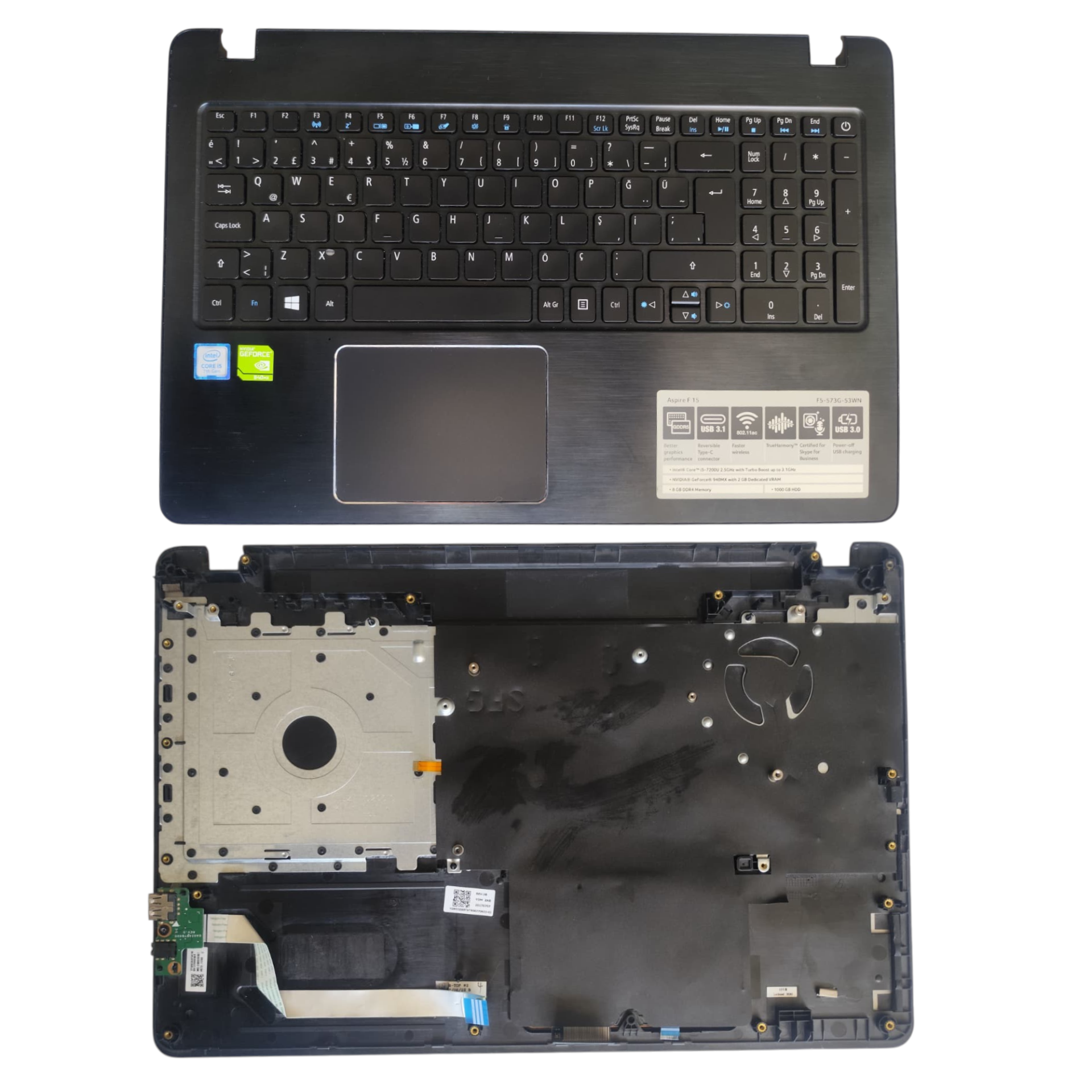Acer Aspire F15 F5-573G-53WN Klavye Kasası Orjinal Yedek Parça