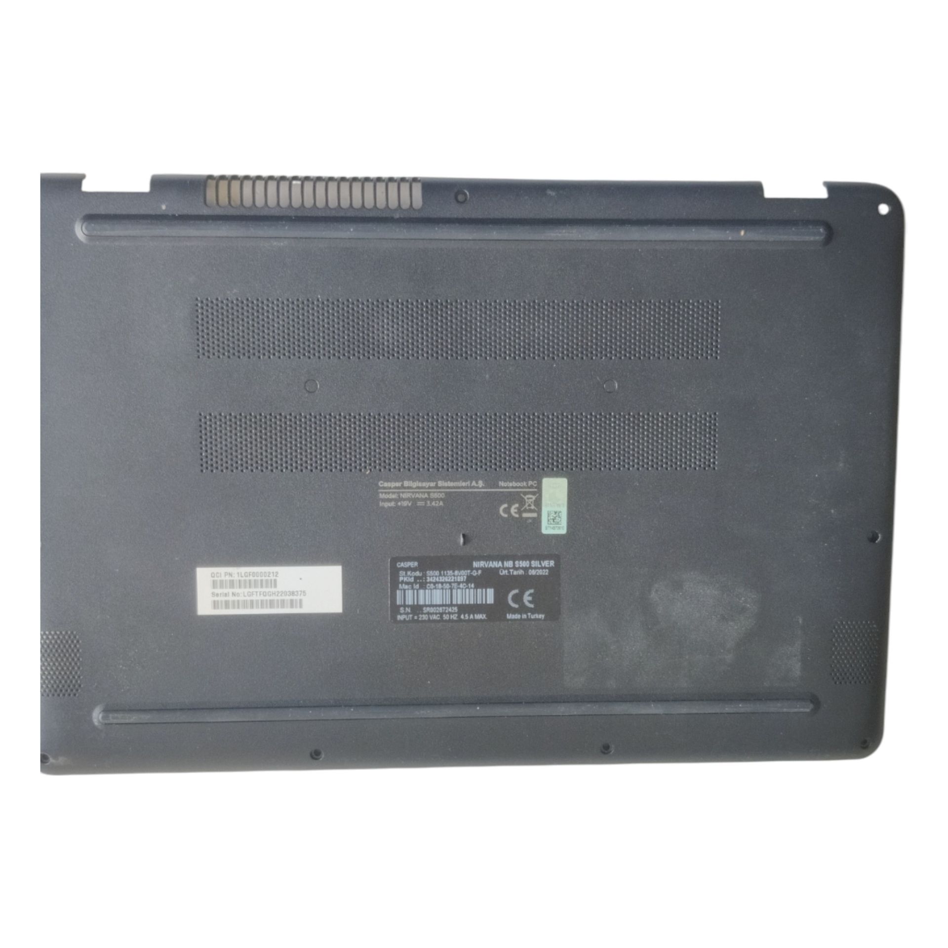 Casper S500 Orjinal Alt Kasa (Bottom Case) Orjinal Yedek Parça