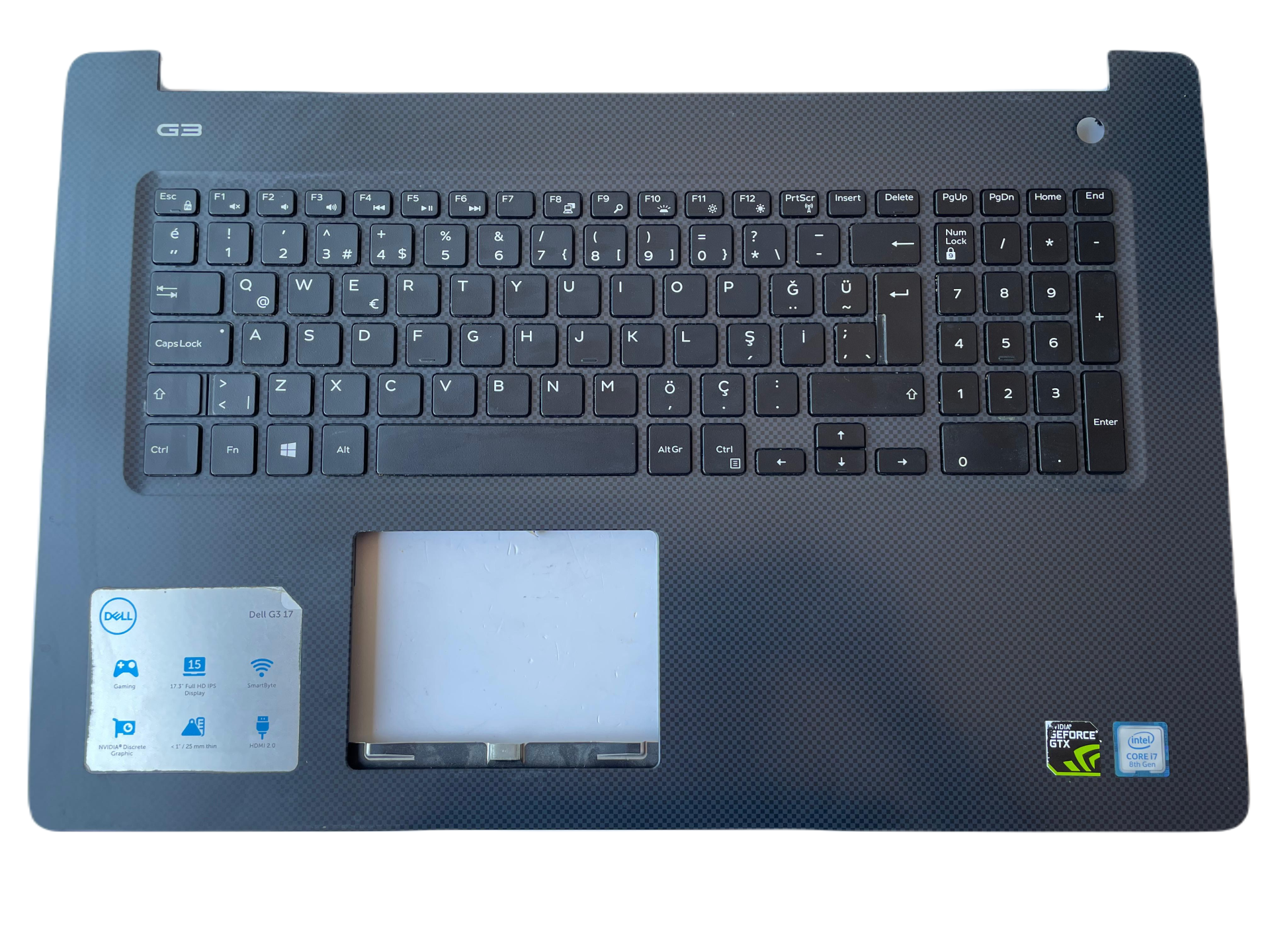 DELL inspiron G3 17 3779 5779 0D6NDW KLAVYE KASA & ÜST KASA