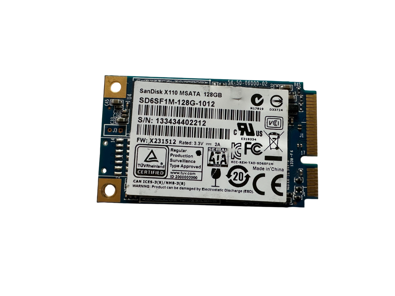 Orjinal Sandisk X110 128GB mSata SSD CN-0G3M7R