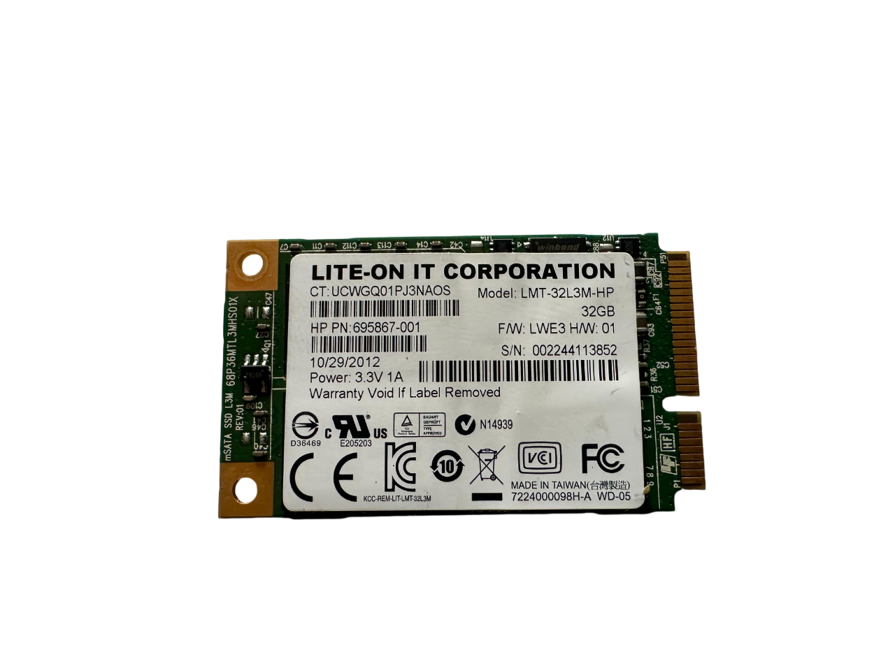 Orjinal LMT-32L3M-HP 32 GB SSD MSATA