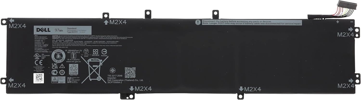 Dell Orjinal 6Gtpy 4GVGH 04GVGH Gpm03 XPS 15 P56F 9550 9560 9570 P56F P83F P84F Vostro 7501 7591 7590 P83F Precision P56F 5520 5530 M5520 5540 M5510 M5540 15-5510 Cp6Df 0M7R96 1P6KD 01P6KD Xps P56F003 P56F001 P84f001 P56f002, Vostro 7500 7590 Batarya