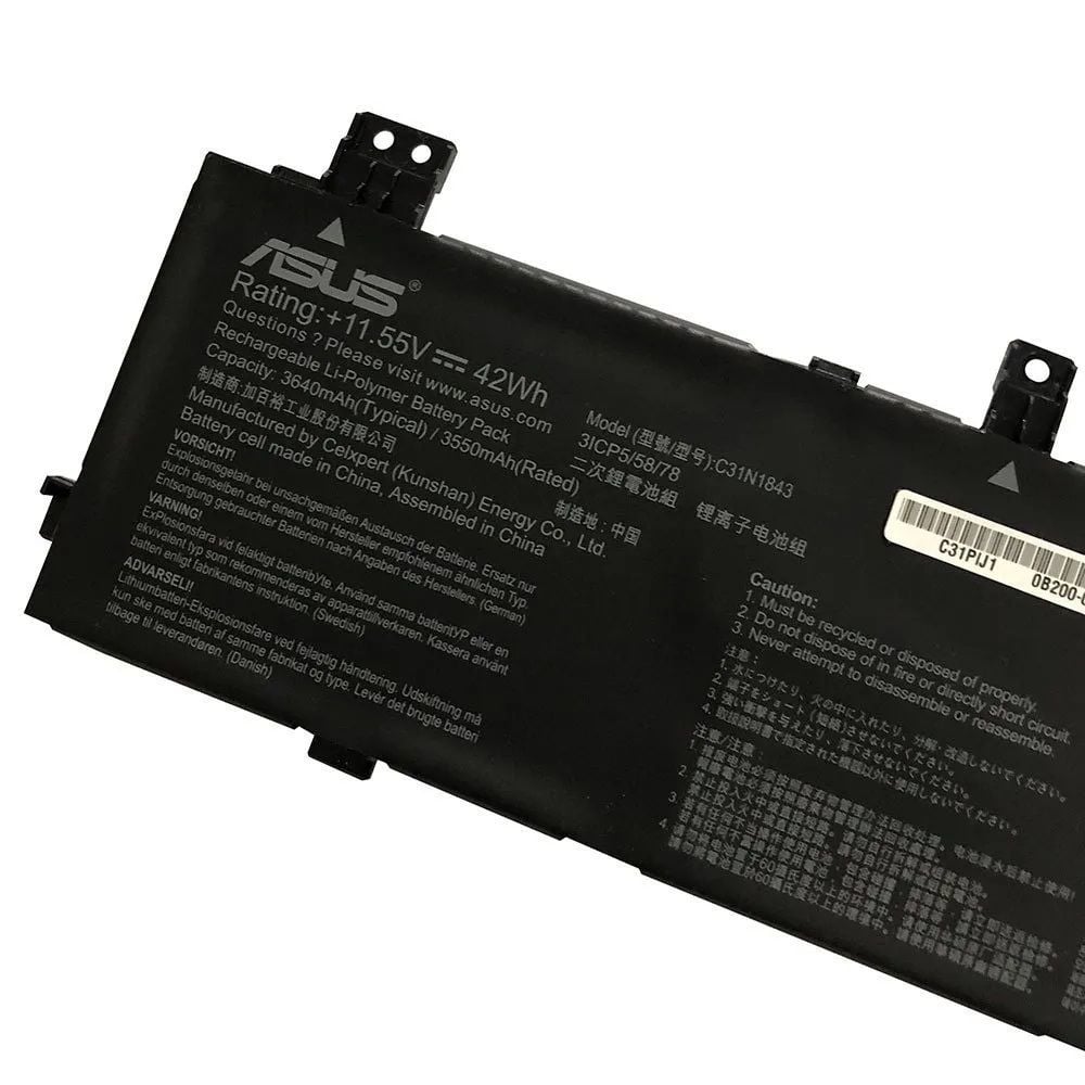 Asus VivoBook Orijinal C31n1843 S14 S432 S432FA S432FL S15 S532 S532FA S532FL X432FA X532FL S14 S432 S432FL S432F S432FA X432FA X432FL X532EQ X532FA X532FL Batarya Asus Pil