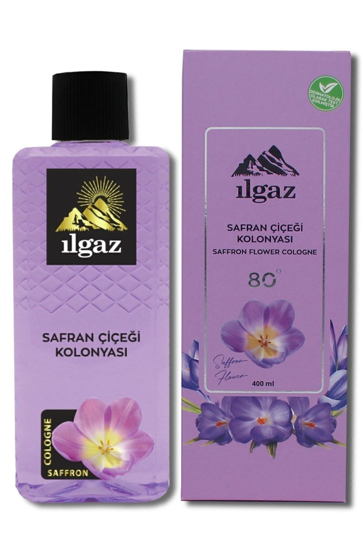 ILGAZ Elegance Series Dökme Safran Çiçeği Kolonyası 400 Ml 80 Derece Kalıcı Safran Çiçeği Kolonyası