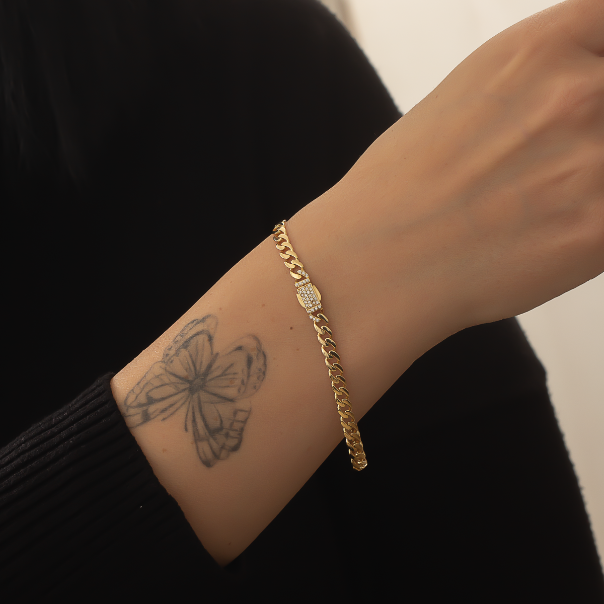 Altın Baget Taşlı Bileklik 6TEK775