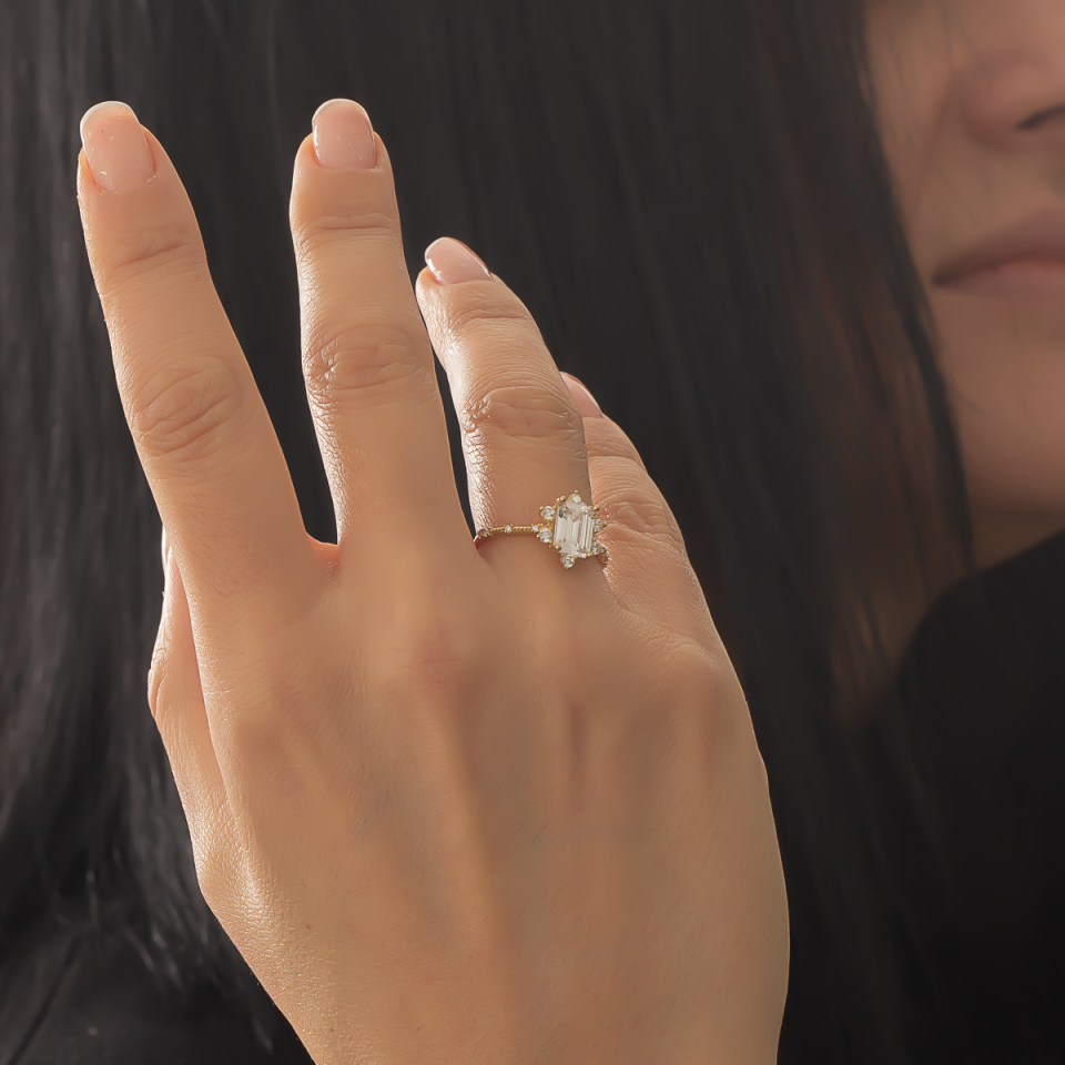 Altın Baget Yüzük 6TEK850