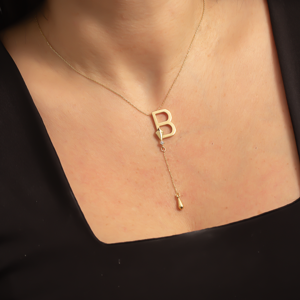Altın B harfi Kolye B928872