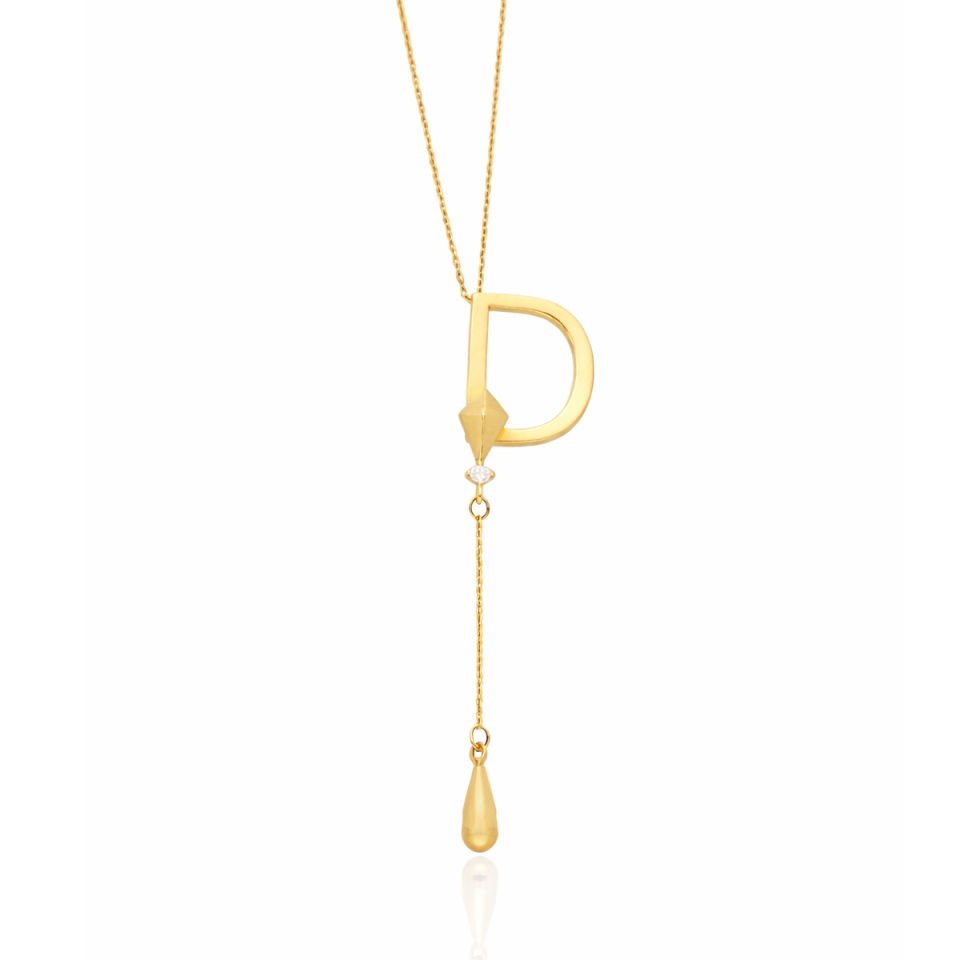 Altın D harfi Kolye B929589