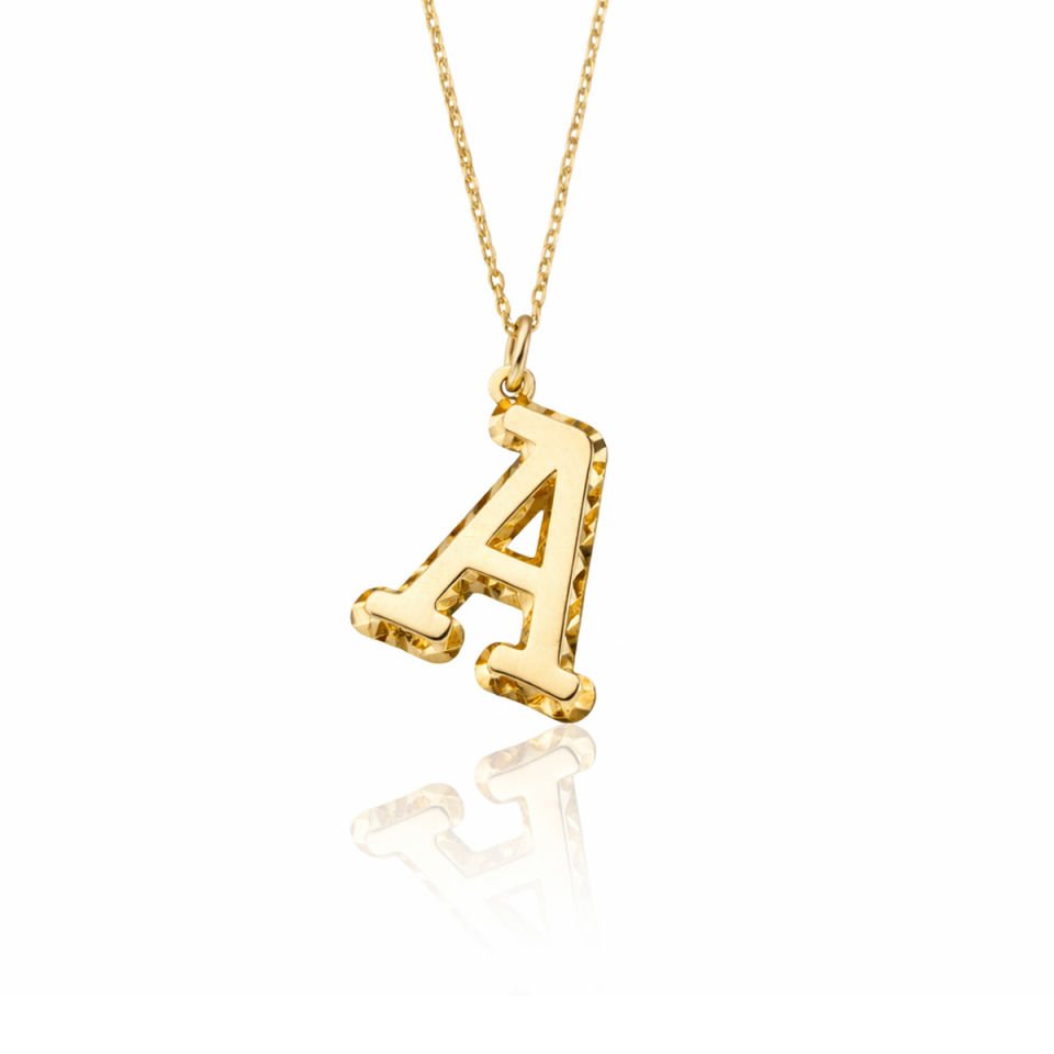 Altın A harfi Kolye B930754