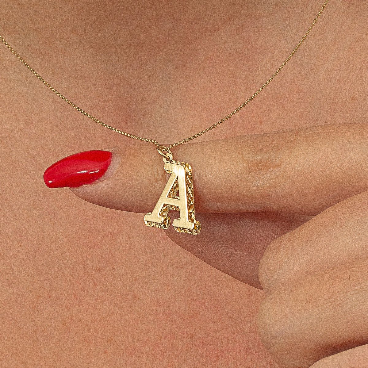 Altın A harfi Kolye B930754