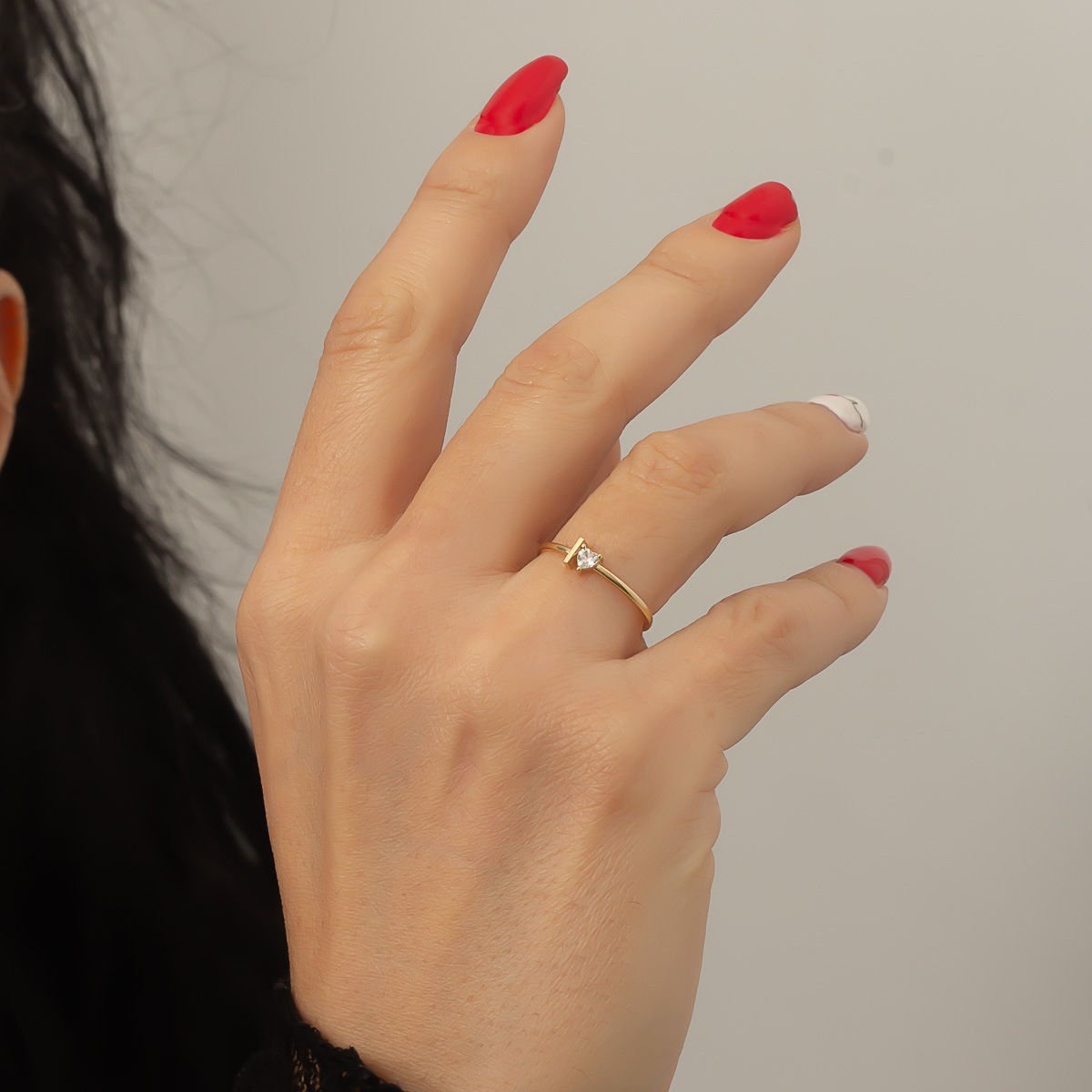 Altın I Harfi Yüzük B933367