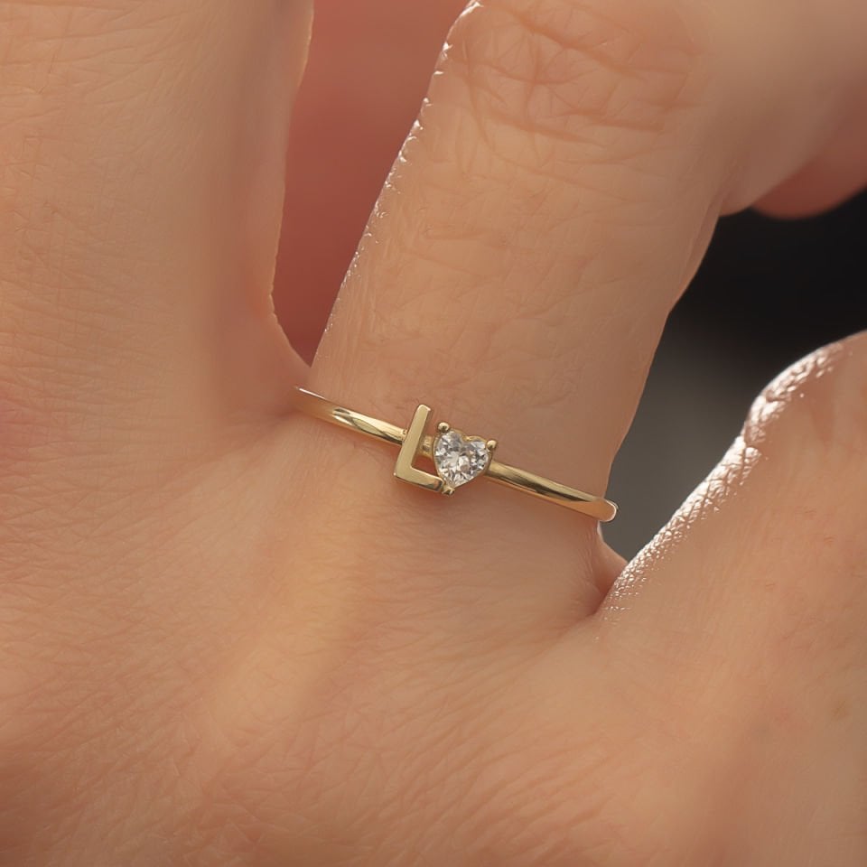 Altın L harfi Yüzük B933368