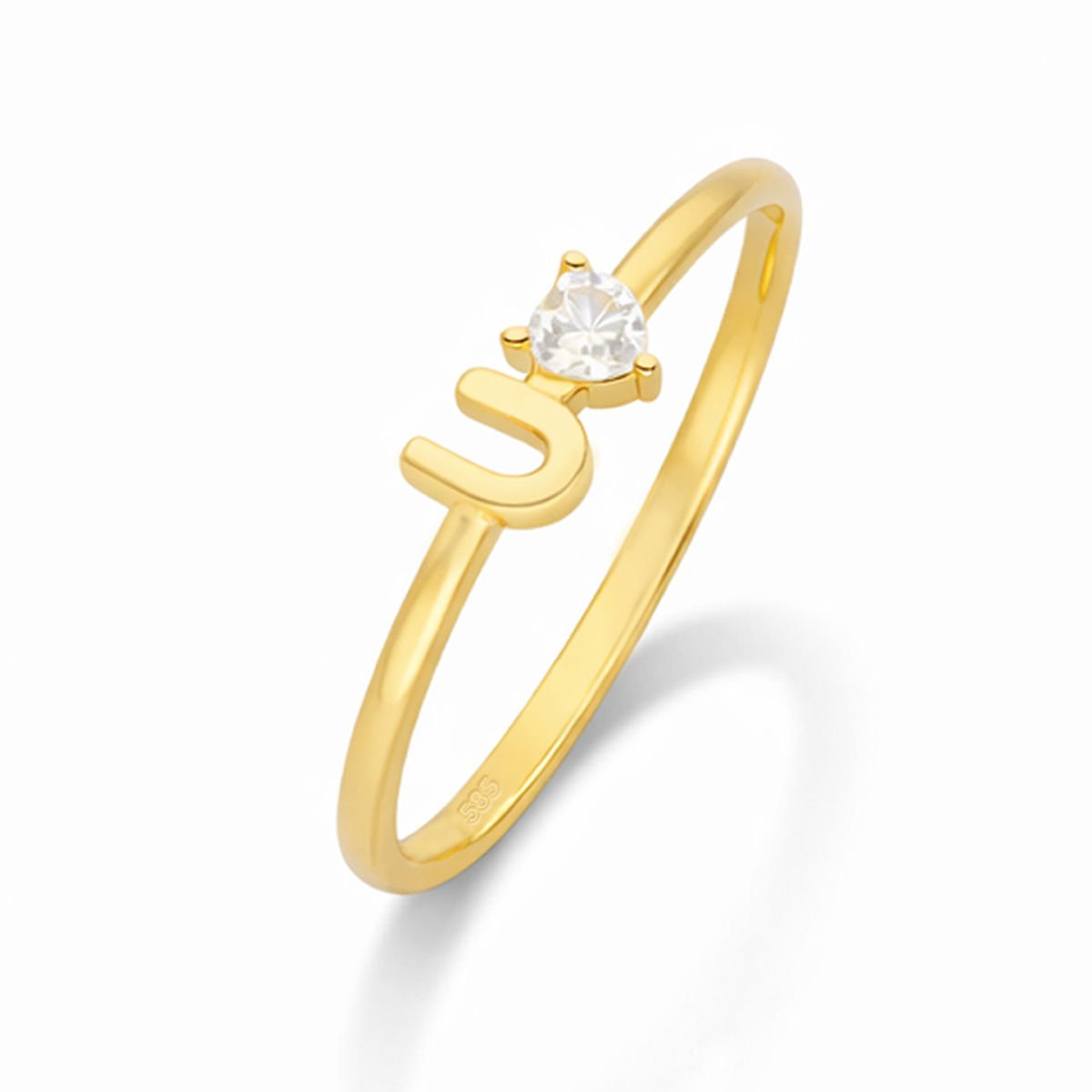 Altın U Harfi Yüzük B933369