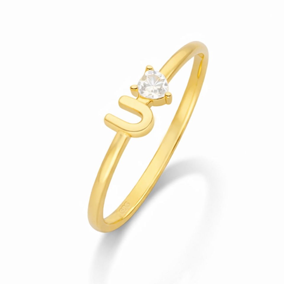 Altın U Harfi Yüzük B933369