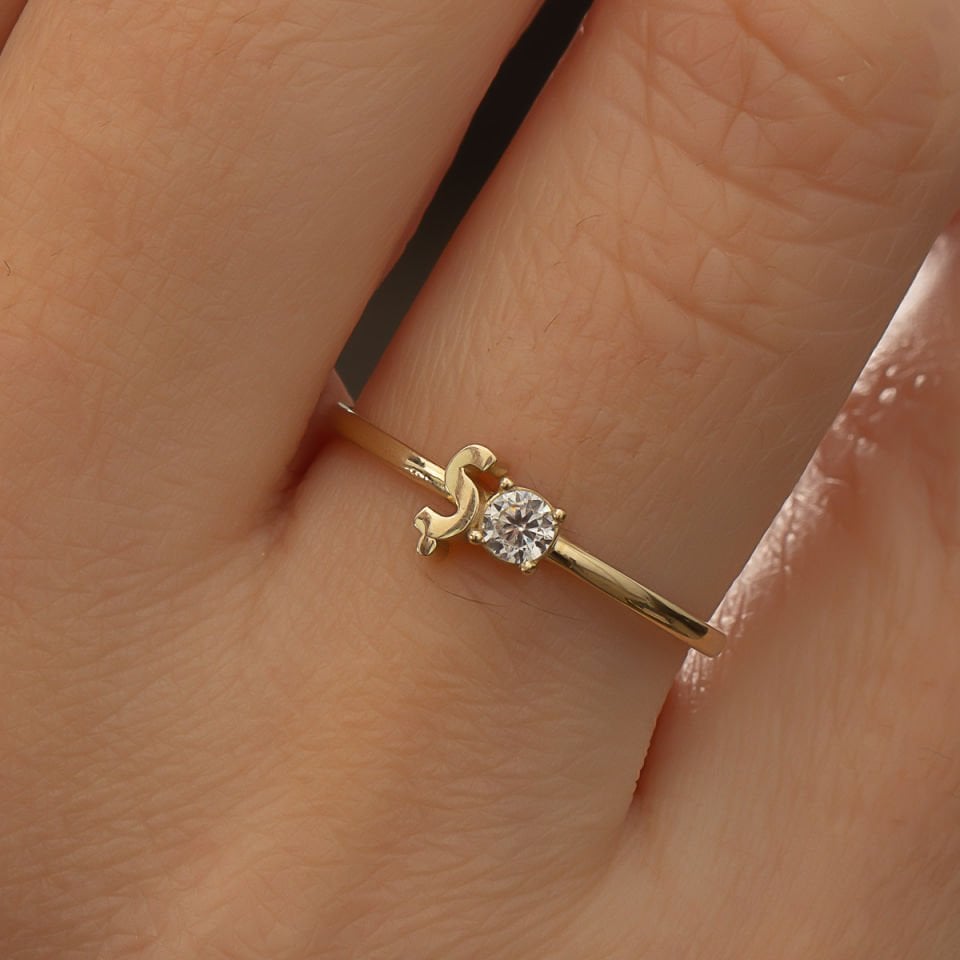 Altın Ş harfi Yüzük B933372