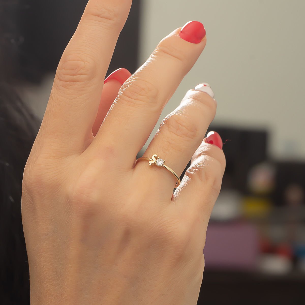 Altın Ş harfi Yüzük B933372