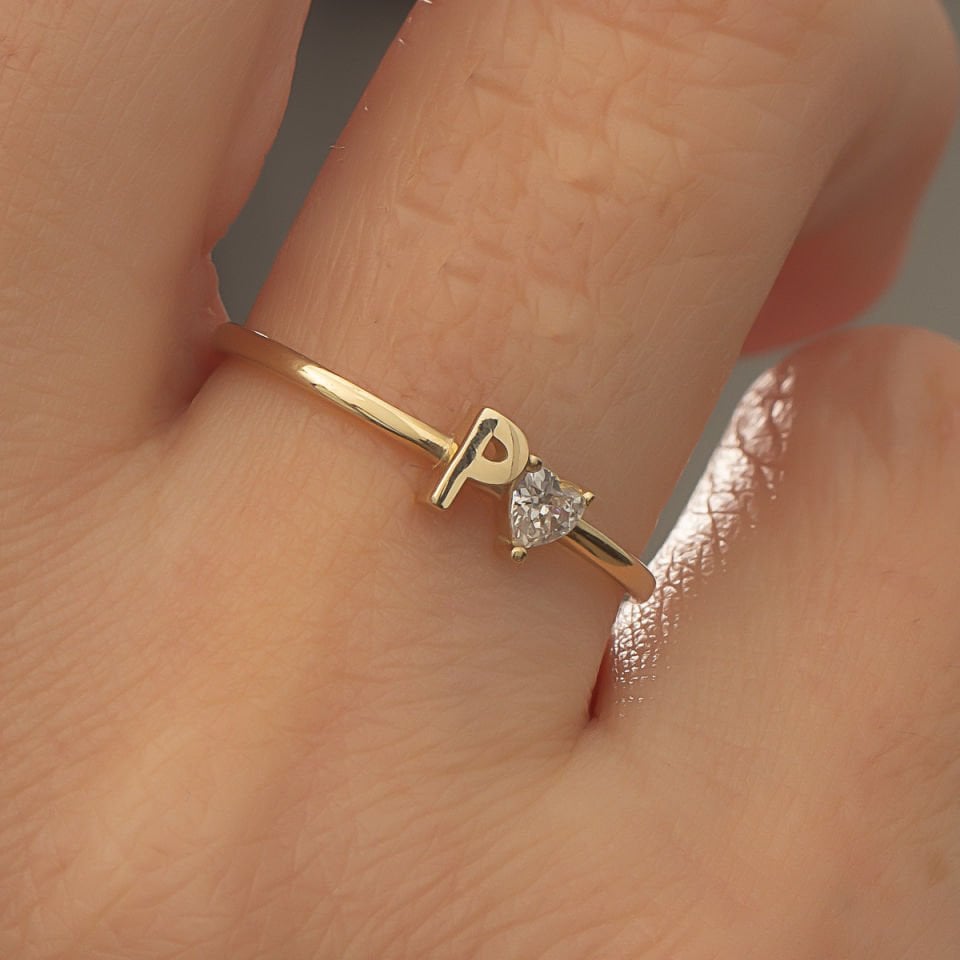 Altın P harfi Yüzük B933374