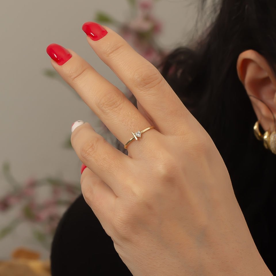 Altın İ Harfi Yüzük B933375