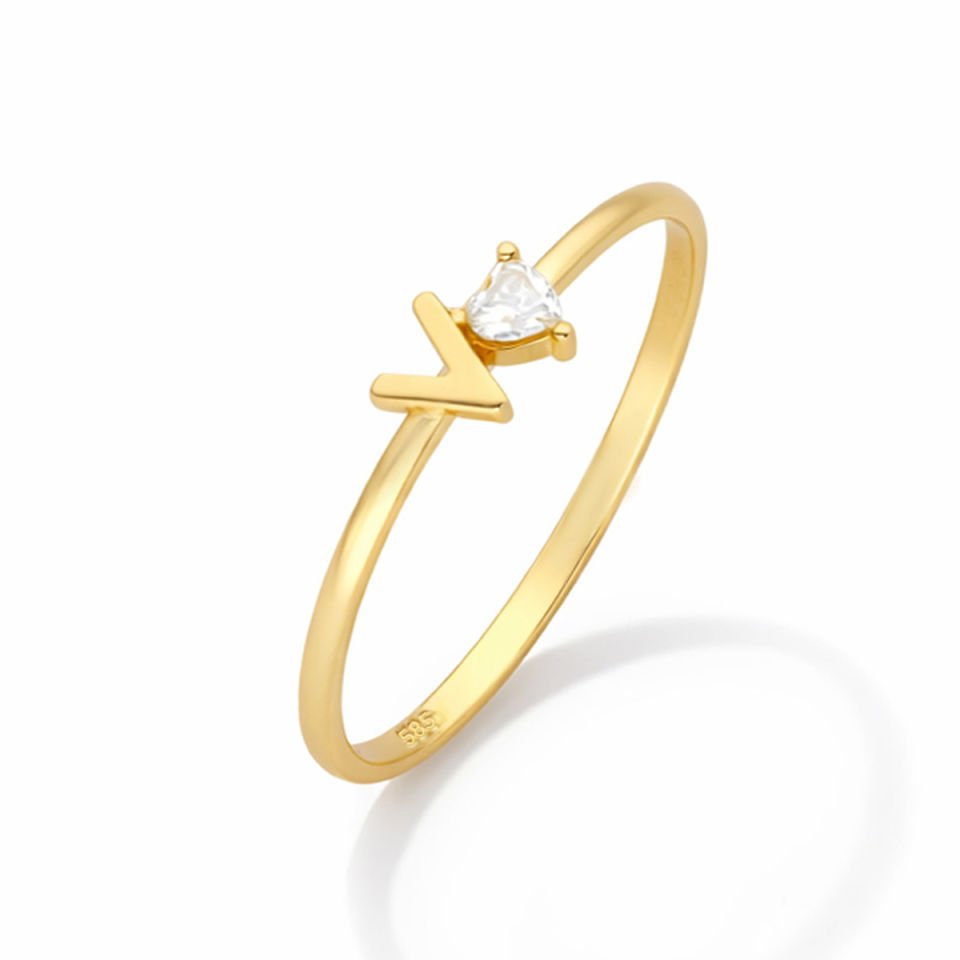 Altın V Harfi Yüzük B933380