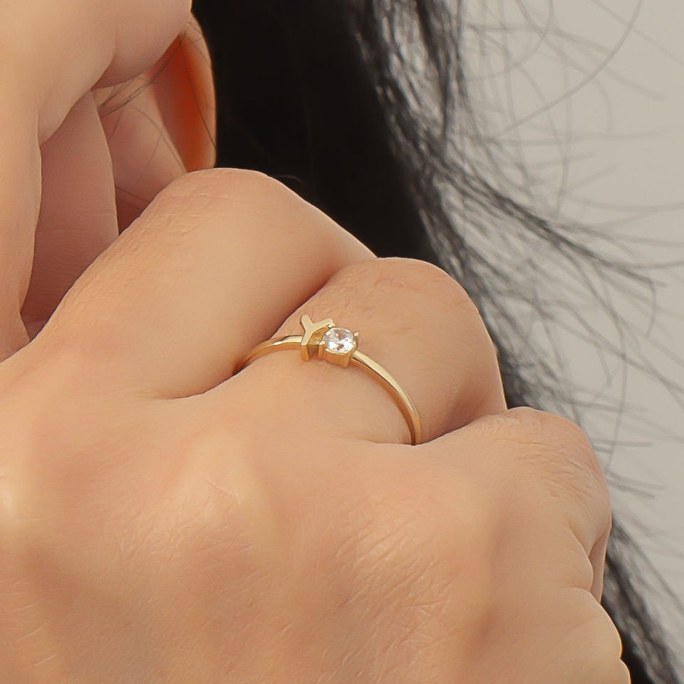 Altın Y Harfi Yüzük B933381