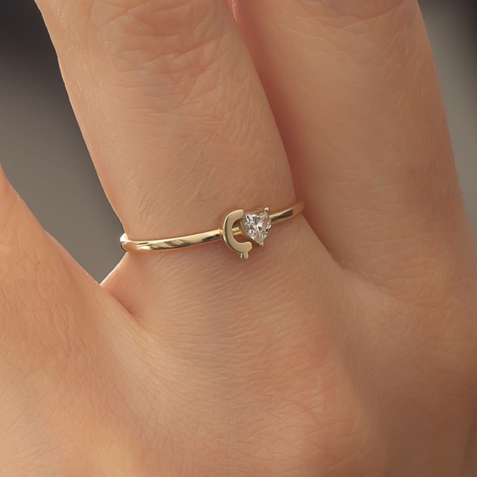 Altın Ç Harfi Yüzük B933382