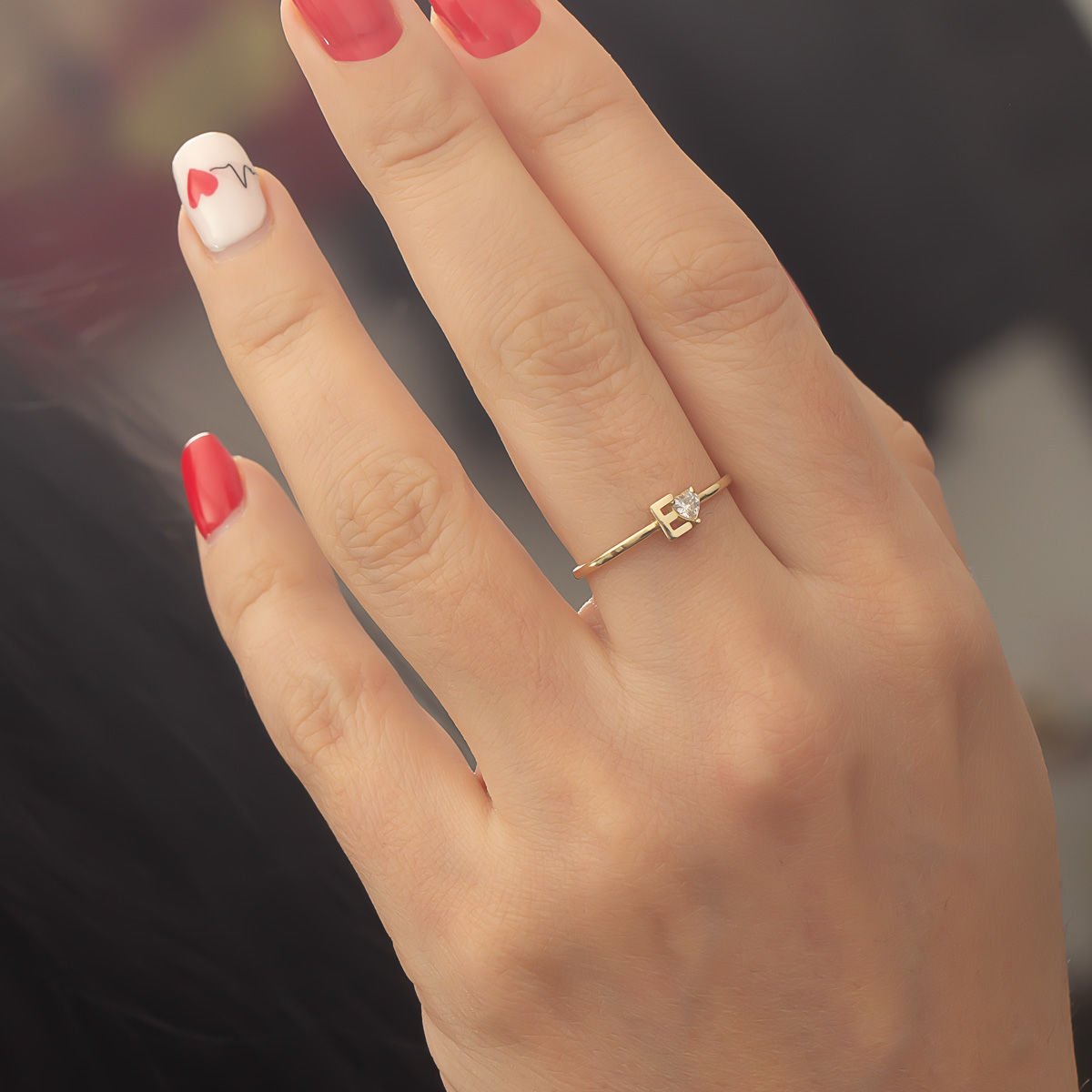 Altın E Harfli Yüzük B933396