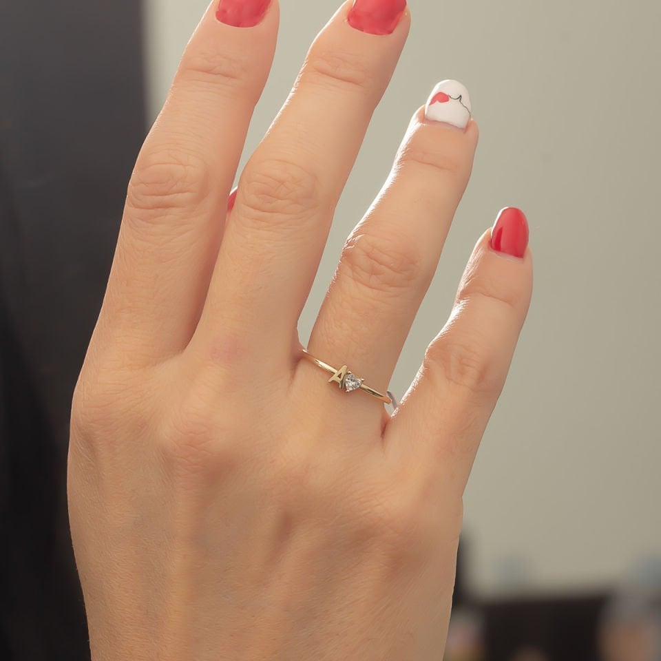 Altın A Harfli Yüzük B933398