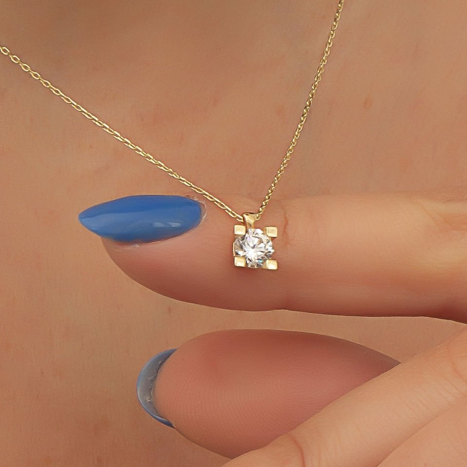 Altın Tek Taş Kolye B913866