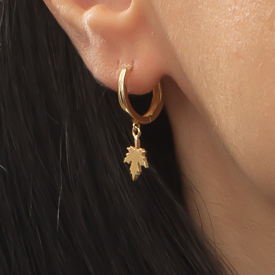 Altın Yaprak Küpe B929413