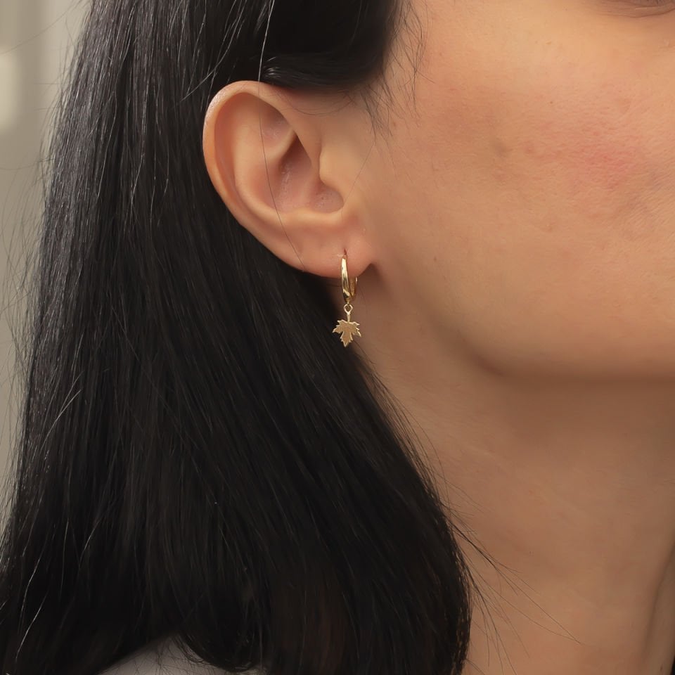 Altın Yaprak Küpe B929413