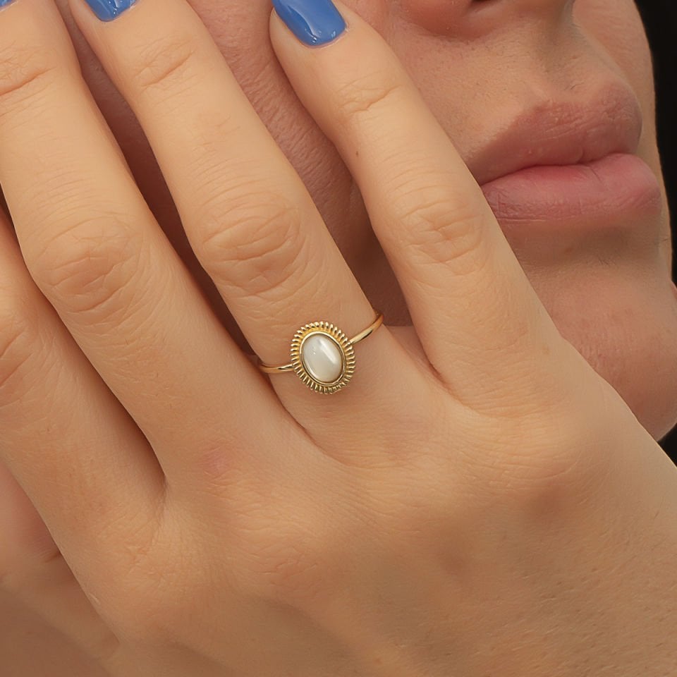 Altın İnci Taşlı Yüzük B933265