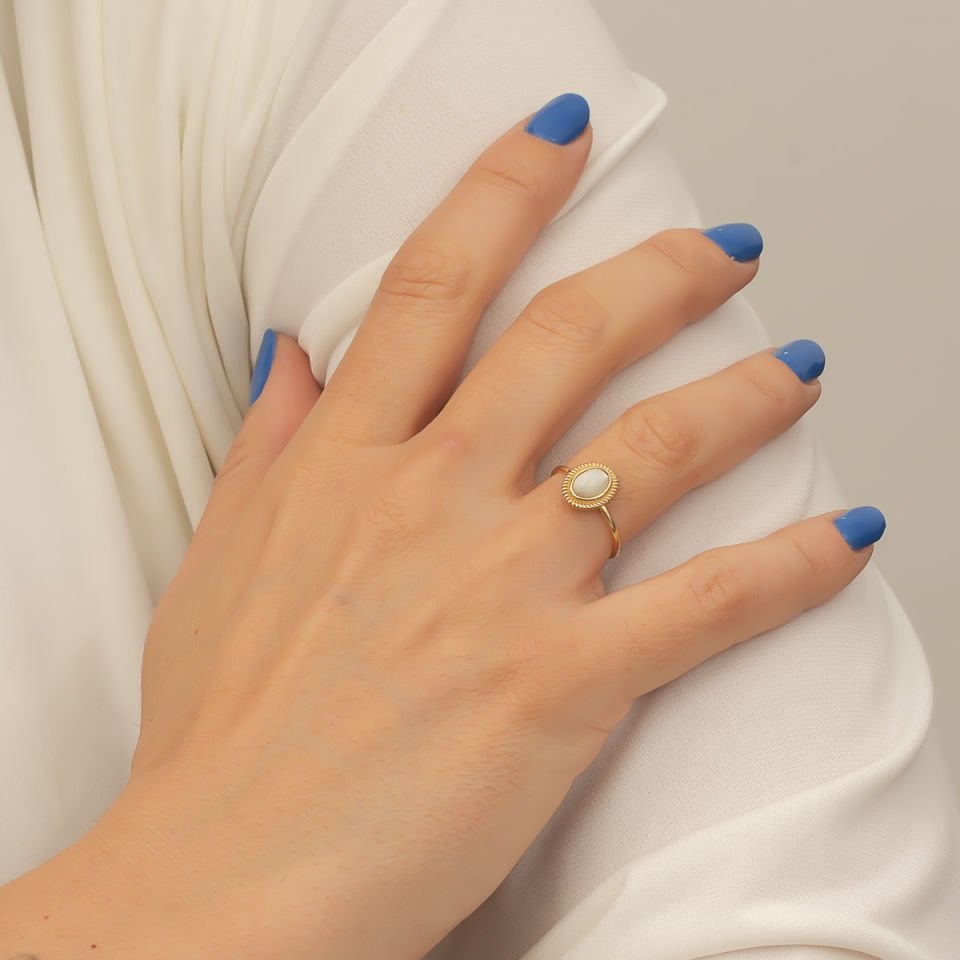 Altın İnci Taşlı Yüzük B933265