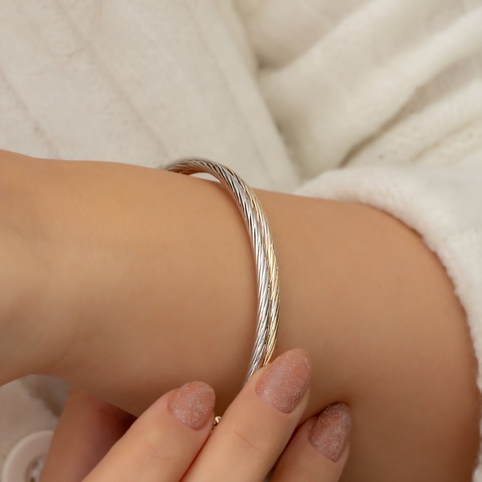 İki Renk Kelepçe Bileklik