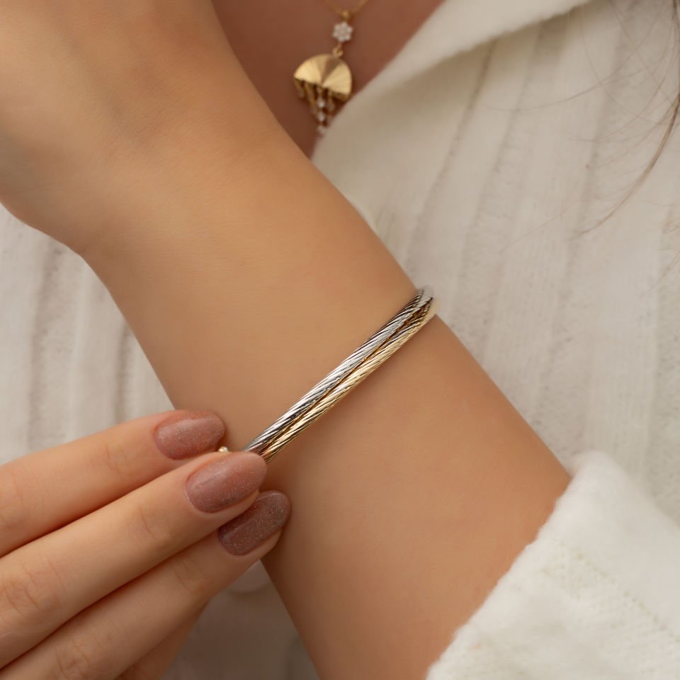 İki Renk Kelepçe Bileklik