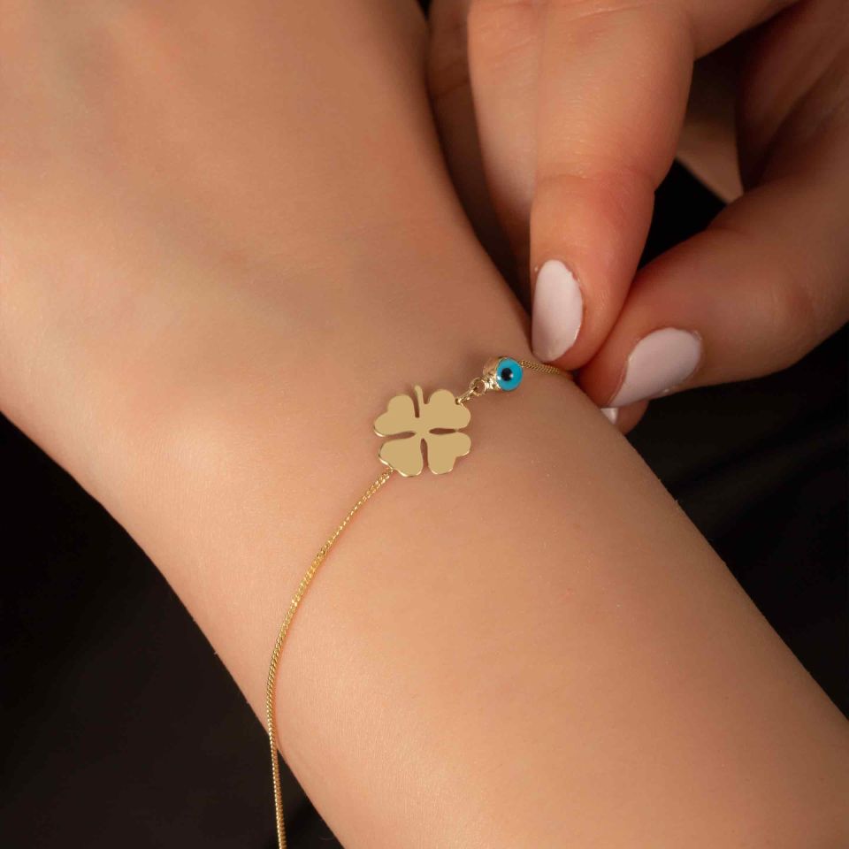 Nazar Boncuklu Yonca Bileklik