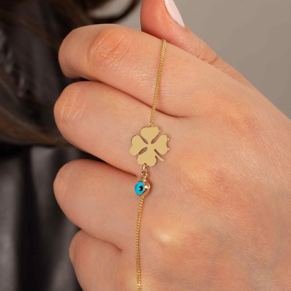 Nazar Boncuklu Yonca Bileklik