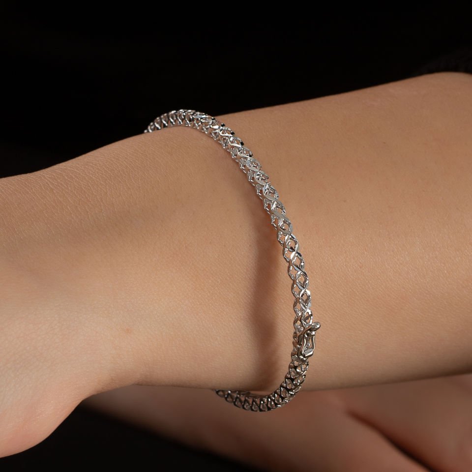 Beyaz Altın Kelepçe Bileklik