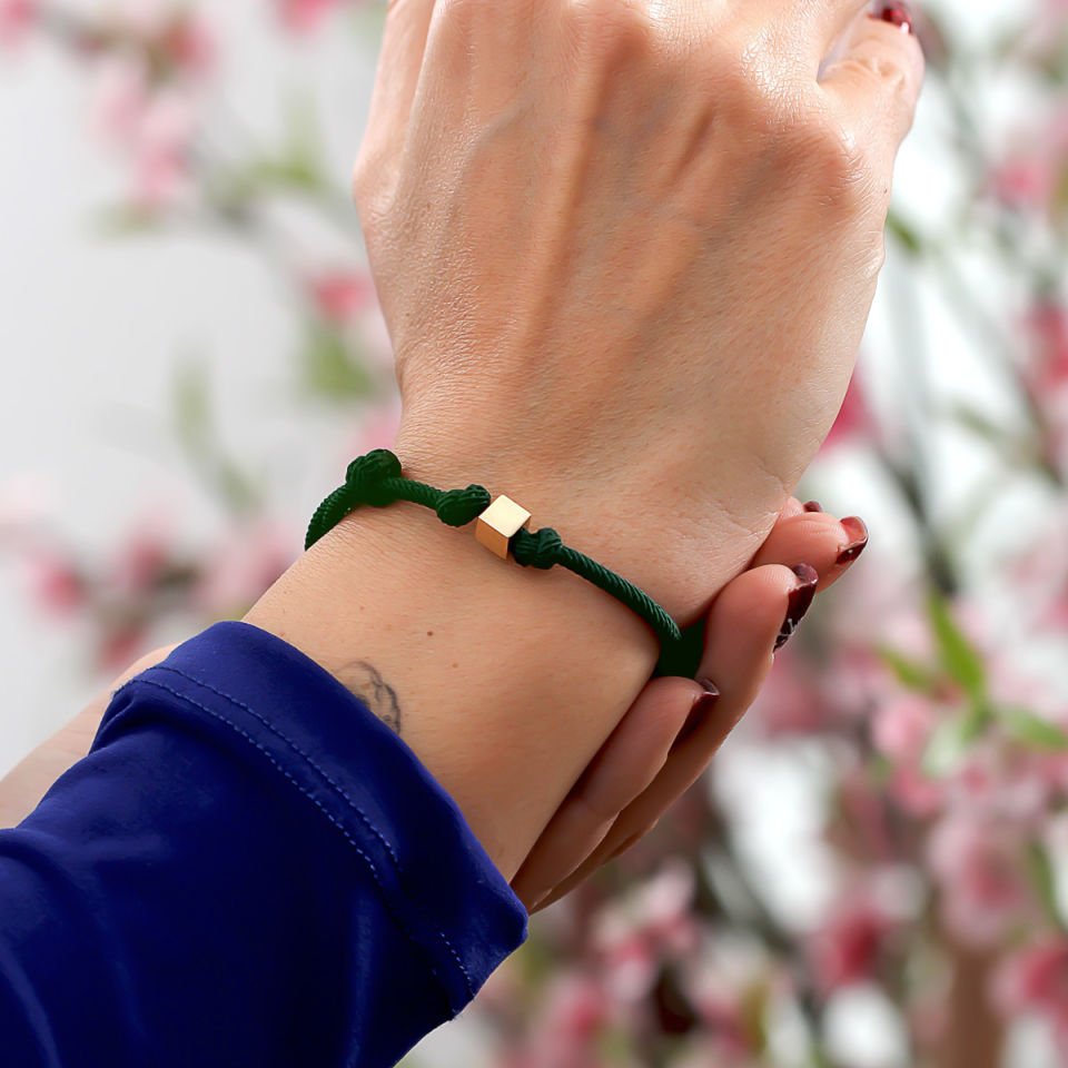 Altın Küp Bileklik B924610 YEŞİL