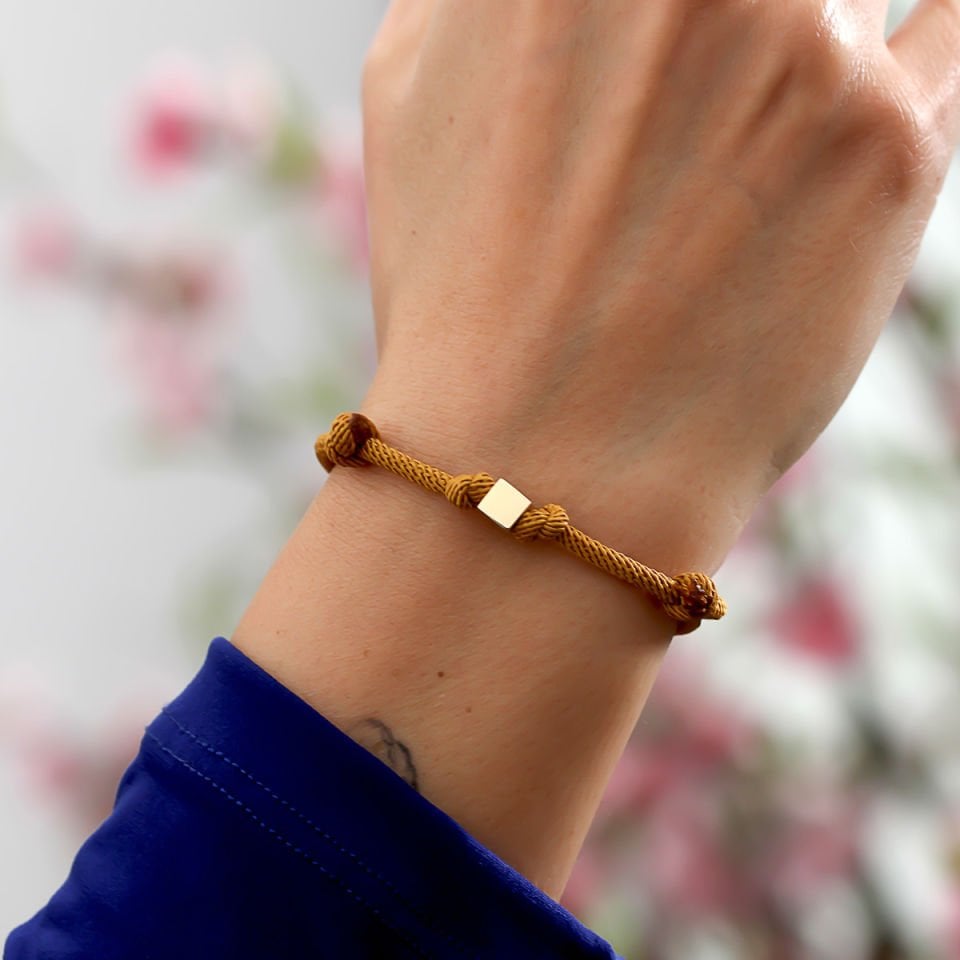 Altın Küp Bileklik B924610 HARDAL