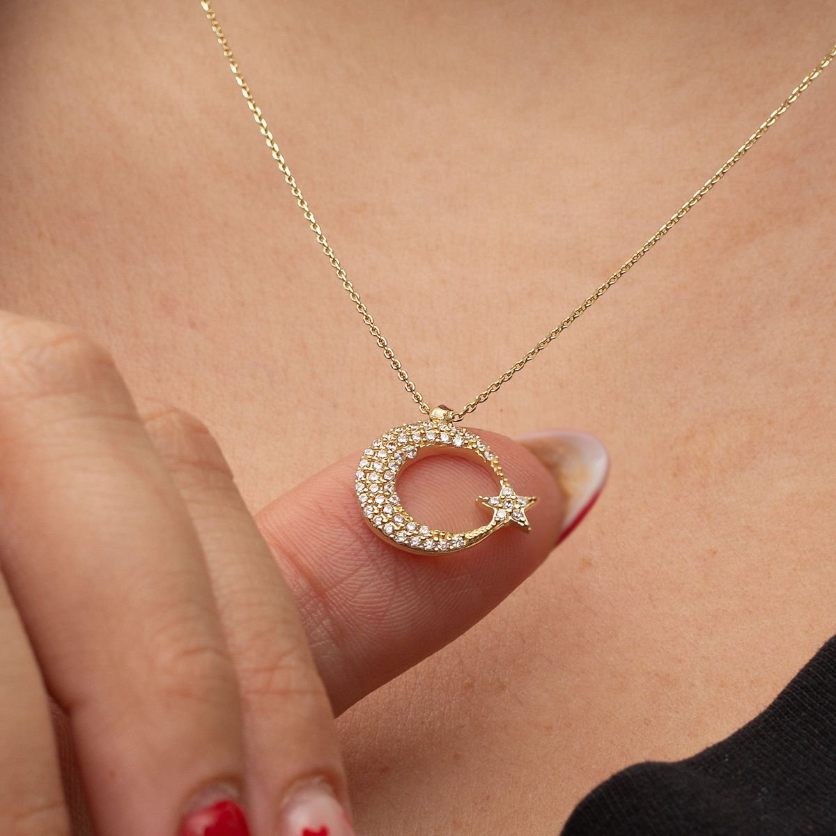 Altın Ayyıldız Kolye