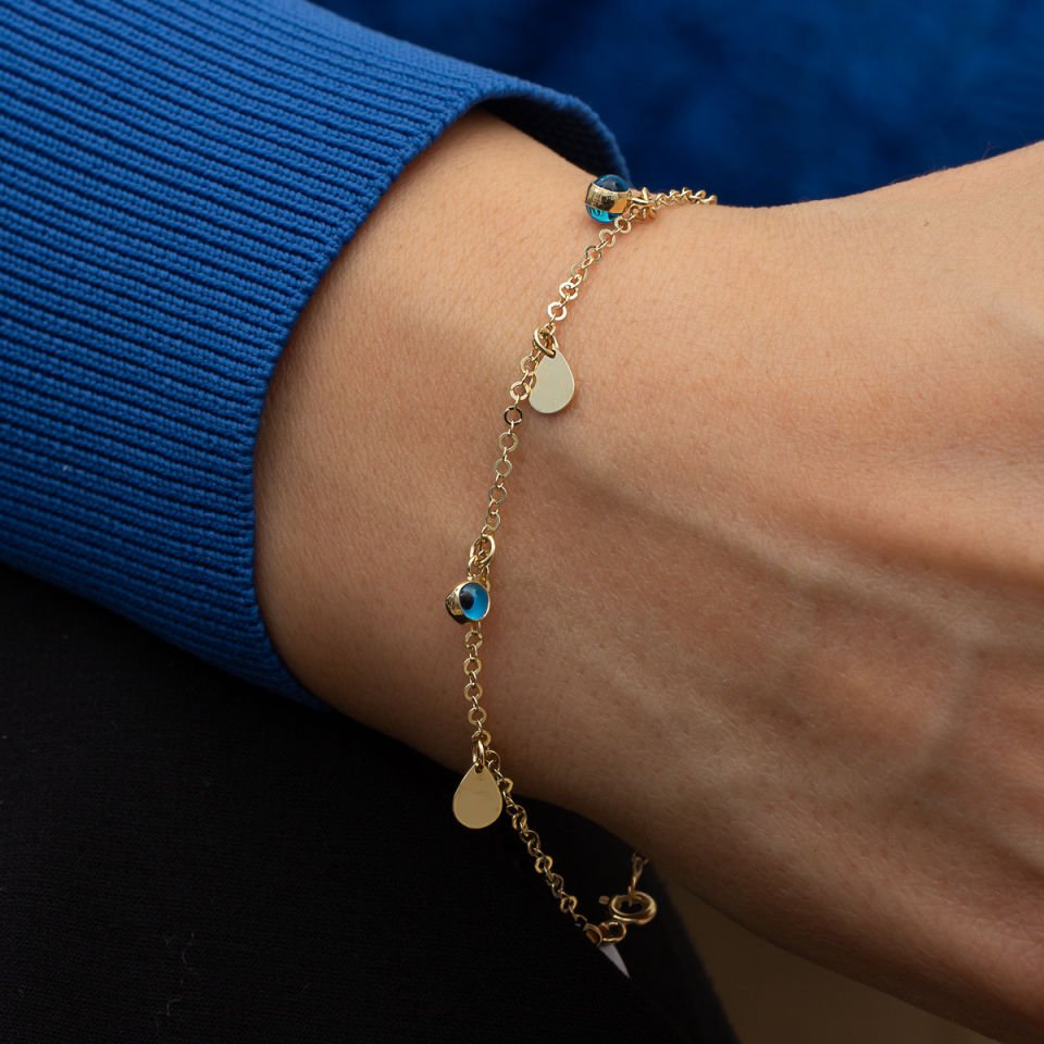 Altın Nazar Boncuklu Bileklik