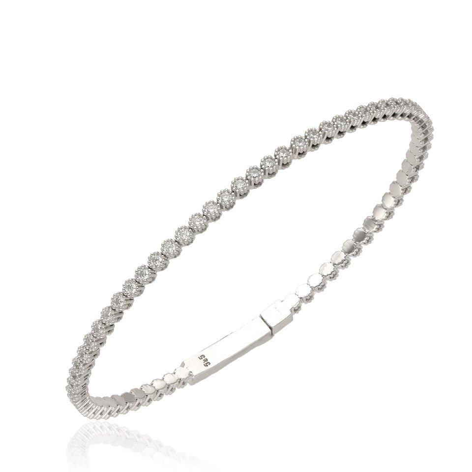 Taşlı Beyaz Altın Bileklik